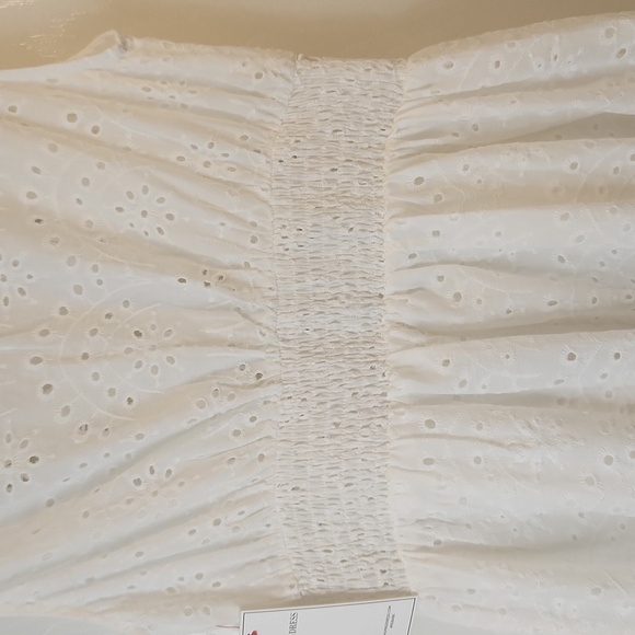 NWT Flying Tomatoe White Sleeveless Eyelet Midi Length Dress Size S - Picture 8 of 12